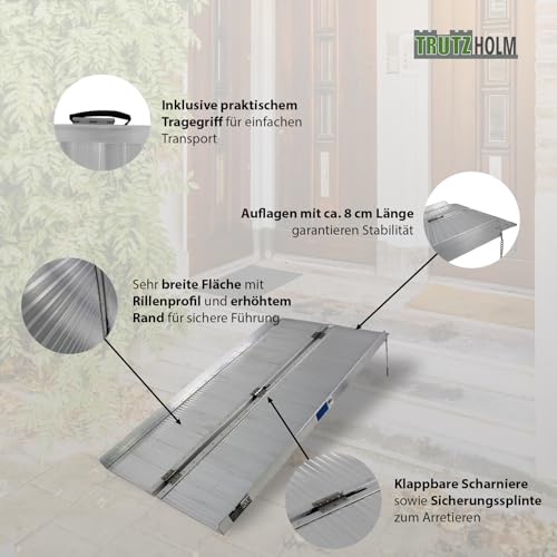 Rollstuhlrampe aus Aluminium klappbar verschiedene Größen 272 kg