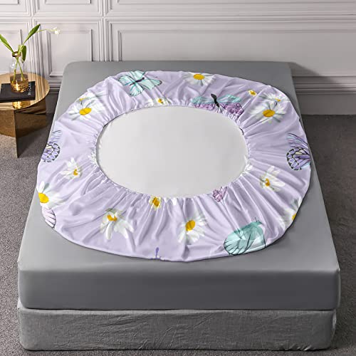 Bailipromise Butterfly Kids Sheets Twin Size,Daisy Kids Bed Sheets,Purple Butterflies Printed Bedding Set With 16" Deep Pocket,100% Microfiber Ultra Soft And Skin Friendly,Fit For Kids Room Decor #TOP3