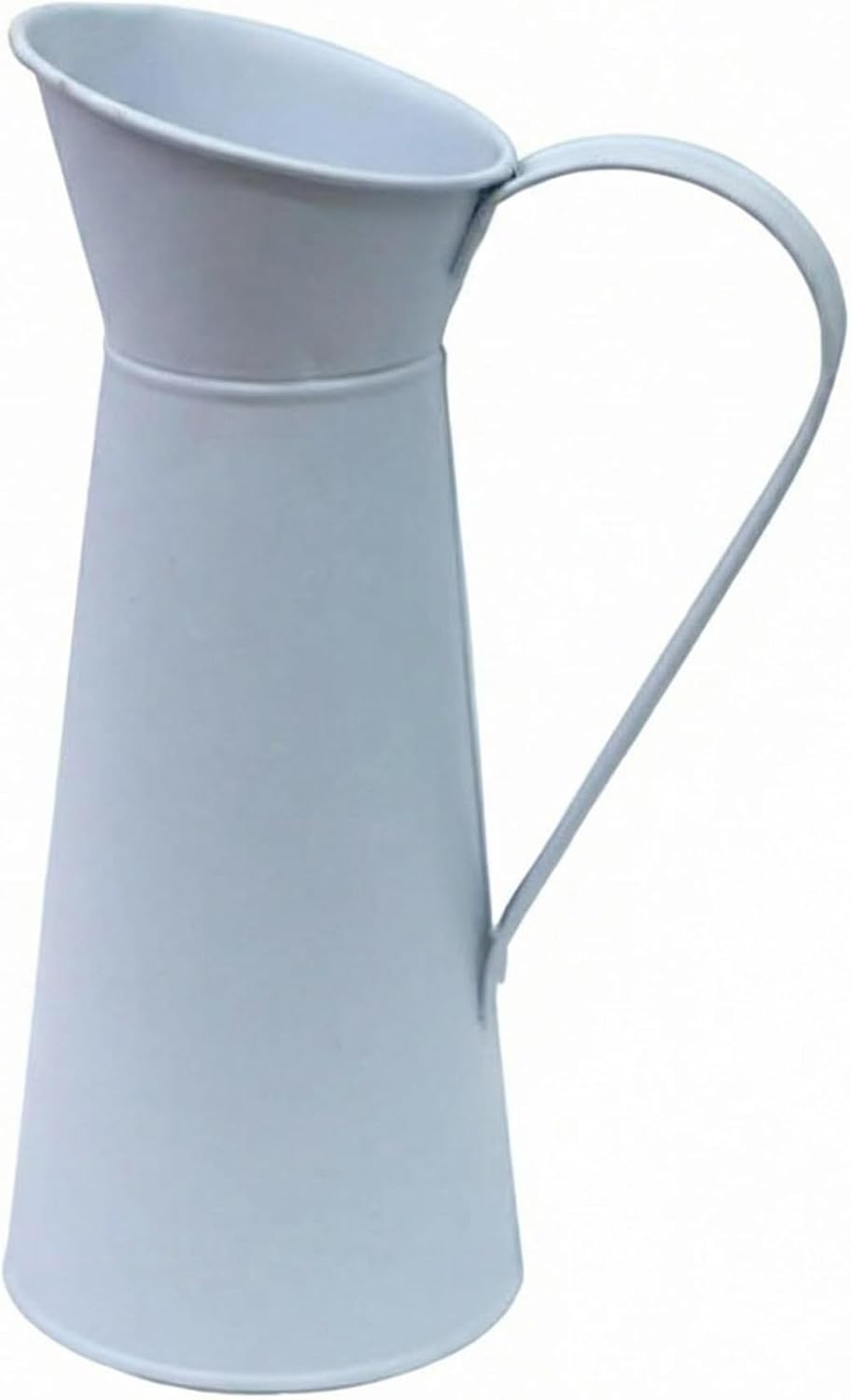 1pcs Ivory Iron Flower Vase – Watering Can Shape Metal Pot for Dried Flowers, Farmhouse Decor