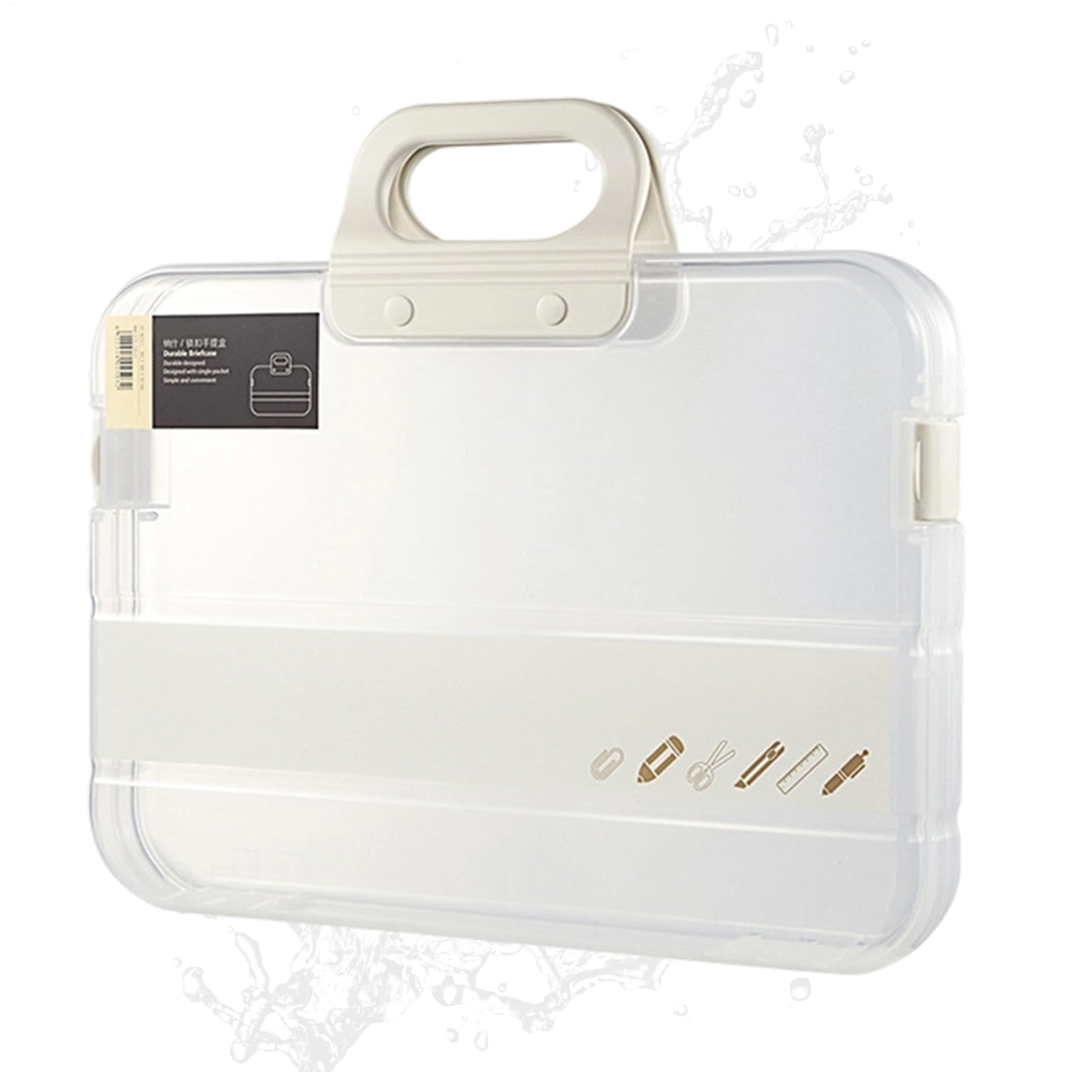 Bolsa de tote para documentos impermeable A4 con almacenamiento transparente anticaídas 8