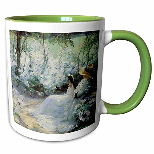 3dRose Delicious Solitude by Frank Bramley 11oz Two-Tone Green Mug