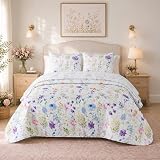MONTSE INTERIORS Colcha Cama 105/110/120 de Verano Reversible con Cuadrantes | Cubrecama Ligero de Microfibra Acolchada para Cama | Bouti | Colcha Suave, Transpirable para Primavera y Entretiempo