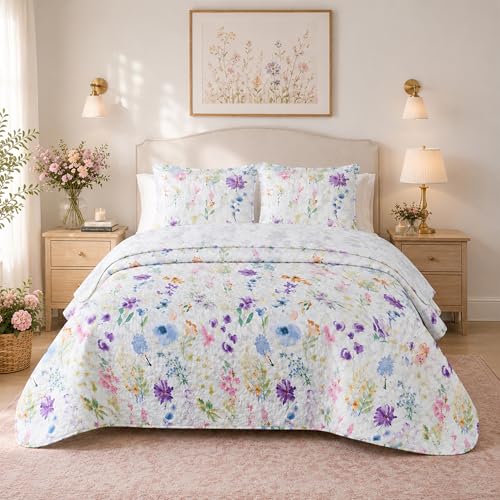 MONTSE INTERIORS Colcha Cama 105/110/120 de Verano Reversible con Cuadrantes | Cubrecama Ligero de Microfibra Acolchada para Cama | Bouti | Colcha Suave, Transpirable para Primavera y Entretiempo