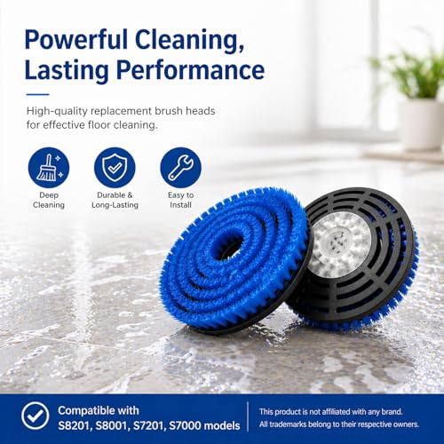 Upgraded 4-Pack Blue Replacement Brush Pads Compatible with Shark Steam & Scrub Mop S8201 S8001 S7201 S7000 Series - Durable Nylon Bristles for Everyday Cleaning — view 4