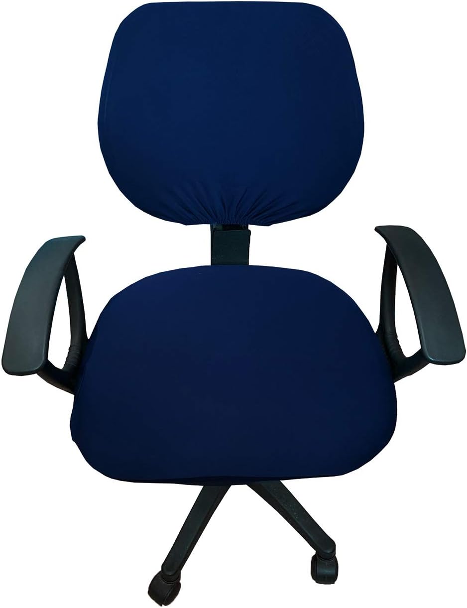 WOMACO Desk Chair Cover, Computer Office Chair Covers Removable Universal Chair Covers Stretch Rotating Chair Slipcover (Navy)
