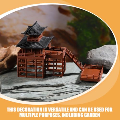 Modèle de bâtiment sur pilotis miniature en plastique pour décor de micro paysage