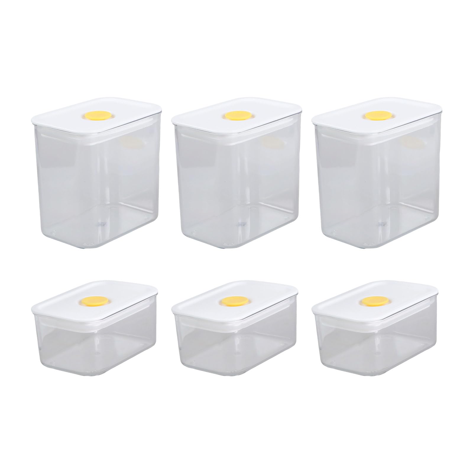 Hsioluted 6 Piece Clear Pantries Organizers with Sealed Lid Clear Multipurpose Kitchen Airtights Food Storage Containers Sealed Snacks Containers
