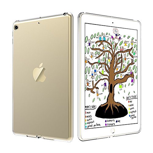 EasyAcc Case for iPad 9.7 2018/2017, Flexible Soft TPU Crystal Clear Case Shockproof Anti Slip Back Protector Case Compatible for iPad 9.7 2018/2017 -Transparent