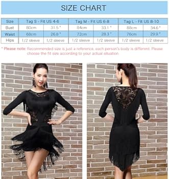 ZX Women Fringed Latin Costume Lace Neck Tango Rumba Latin Dance