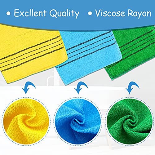 10 Pieces Korean Exfoliating Washcloth Mitt Asian Exfoliating Bath Body Scrub Mitt Italy Towel Double Sided Exfoliating Cloth Gloves Dead Skin Japanese Spa Wash Cloth (Multi Color) #TOP4