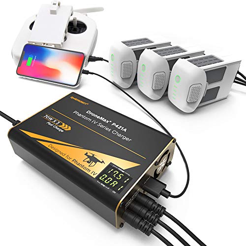 Energen - En-Dm-P421A Dronemax P421A Drone Battery Charger, Dji Phantom 4 / Advanced/Pro/Pro+ Accessories, Intelligent Fast Multi Battery Charging Hub Station (Charge 3 Batteries & 2 Usb Ports Simultaneously) #TOP10