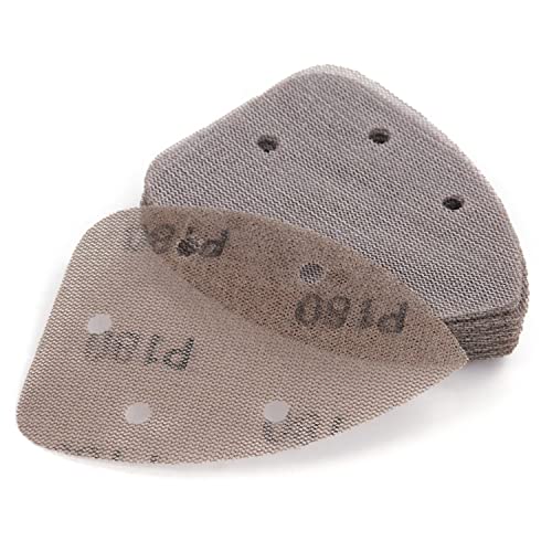 20 Stück 5-Loch-Mesh-Detail-Schleifpapier, 180er-Körnung, Klettschleifscheiben, Maus-Schleifscheiben, 140 mm, langlebiges Netz-Schleifpapier für Möbel, Holz, Metallboden Cover
