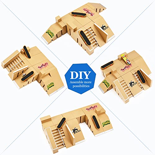 Lrgkcne Fingerboard Skatepark,13 Pcs Finger Skate Park Kit For Kids Gift, Mini Finger Skateboard Ramp Set， Kids Toy & Gift For Boys And Girls Ages 6 And Up #TOP1