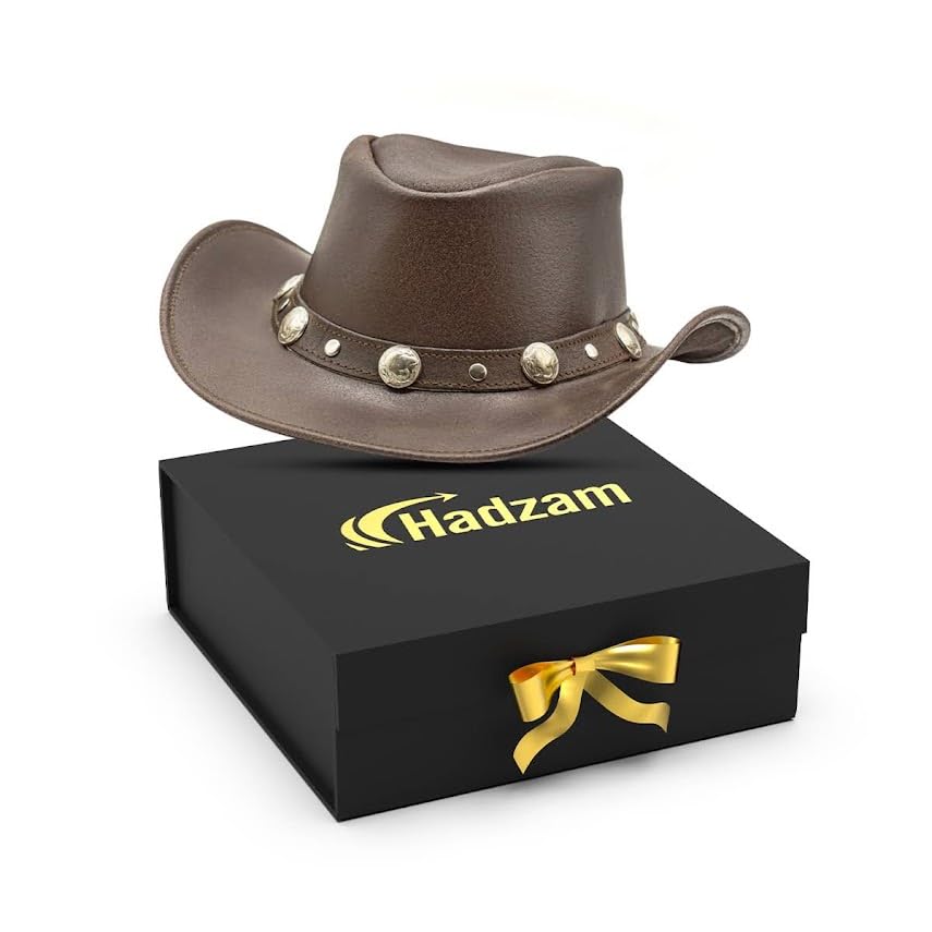 Image of HADZAM Showerproof Outback hat Also Worn as Leather Cowboy hat, Australian Hats for Men & Women