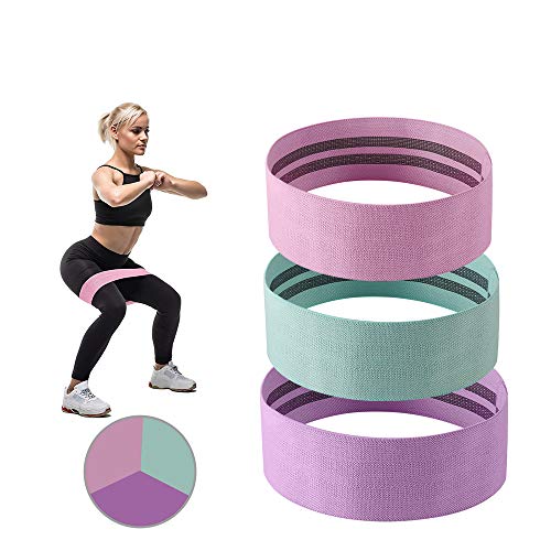 Cobiz CampTeck, fasce elastiche in poliestere e lattice, per esercizi di glutei, antiscivolo, per attivare i muscoli fianchi/coscia - palestra, yoga e pilates, sport, confezione da 3