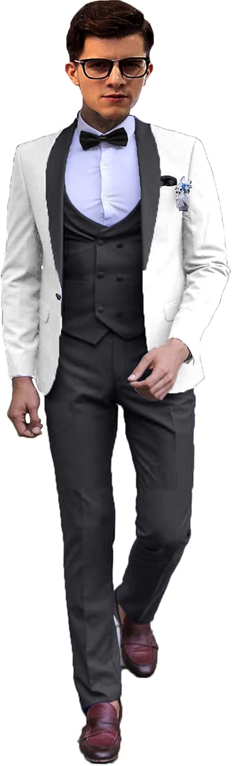 3 Piece Men's Wedding Tuxedo Suit Formal Suits for Men Fashion Dress Tux and Trousers STXZ005