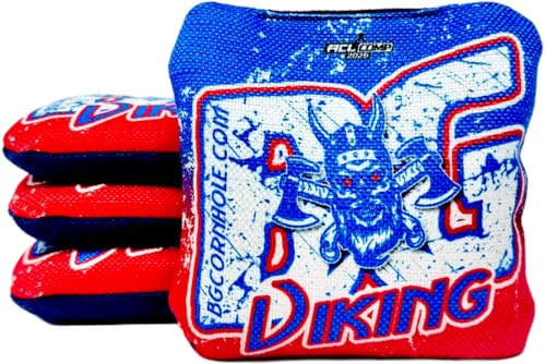 BG Cornhole Viking Bags | Exclusive to Amazon | Set of 4 Bags | Color: Throwback Red & Blue | 2026