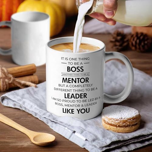 Image of Boss Mentor Leader Ceramic Coffee Mug 325ml - Gift for Bosses, Managers, Retirement, Promotion - The Office Farewell Present for Men Women