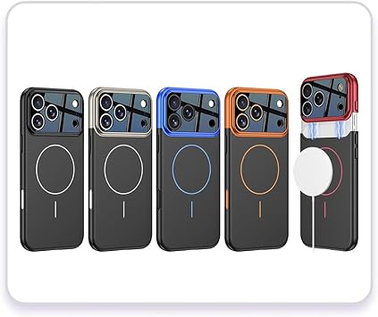 Kilifplus Case Compatible with Apple iPhone 17 Pro Max Double Piece Magnet with M-safe Charging Feature, Colorful Naples Cover - Navy Blue-Black