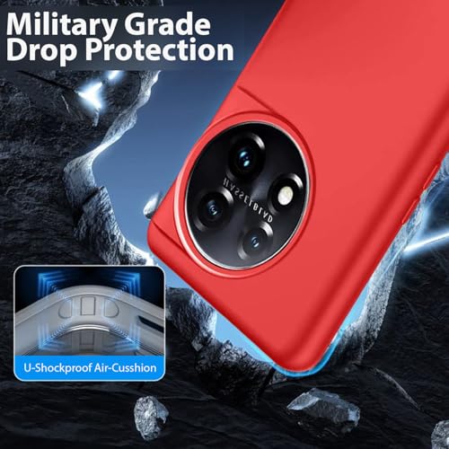Image of LIRAMARK Liquid Silicone Soft Back Cover Case for OnePlus 11 5G / 1+11 5G (Red)