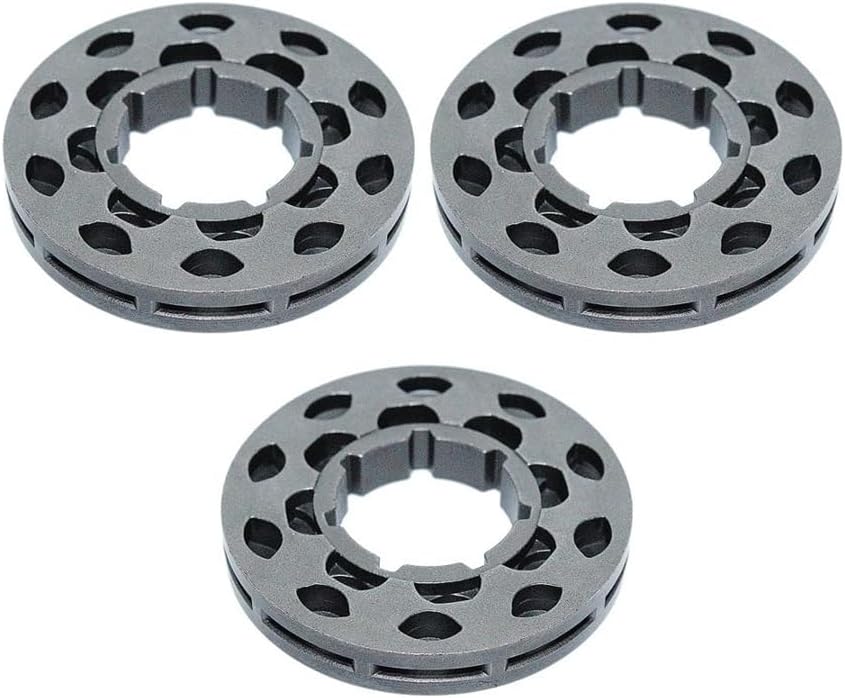 3/8" Pitch 10 Tooth Chain Saw Rim Sprocket Kit 3Pcs Fit for Chainsaw Others STD 22mm 7 Spline