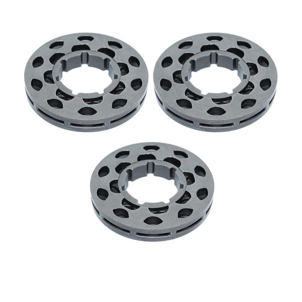 Kit de 3 piñones de llanta for Motosierra de 3/8" y 10 Dientes, Compatible con Otras motosierras de 22 mm y 7 estrías.