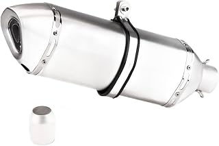 Escape Motocicleta para Ninja400 para Z900 470 Tubo De Escape Hexagonal Grande con Cola Oblicua Silenciador Slip-on(Full Titanium Color)