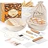 REMEIT Banneton Bread Proofing Basket Sourdough Bread Baking Supplies, Sourdough Starter Kit with 9" Round and 10" Oval Baskets, Sling, Bread Lame, Proofing Cover, Scraper, Dough Whisk