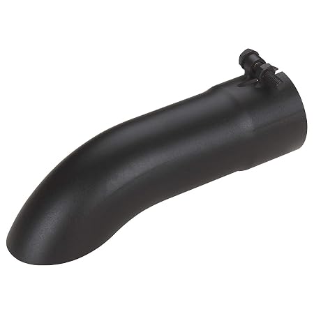 LCGP 2.5 Inch Inlet Black Turn Down Exhaust Tip, Standard 2 1/2 Inch Inside Diameter Turndown Exhaust Tailpipe Tip, Black Painting Finish Stainless Steel Material, 9 Inch Length, Bolt On