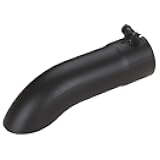 2.5 Inch Inlet Turn Down Bolt On Exhaust Tip, Standard 2 1/2 Inch Inside Diameter Turndown Exhaust Tailpipe Tip, Black Powder Coated Stainless Steel, 9 Inch Length