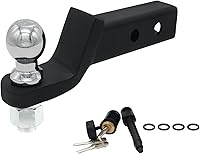 Vista 1 de Soporte de bola de enganche de remolque de 2 pulgadas con bola de remolque, clip de pasador de enganche y se adapta a receptor de enganche de 2