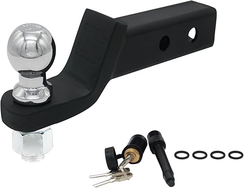 Miniatura 8 de Soporte de bola de enganche de remolque de 4 pulgadas con bola de remolque, clip de pasador de enganche y se adapta a receptor de enganche de 2