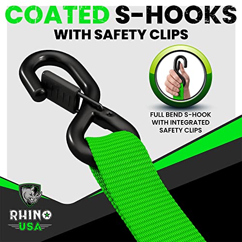 image for RHINO USA Ratchet Straps Tie Down Kit, 5,208 Break Strength - Includes
