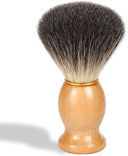 Wrusuh Premium Synthetic Shaving Brush for Men - Ultra-Soft Vegan Bristles, Luxurious Lather, Ergonomic Wooden Handle