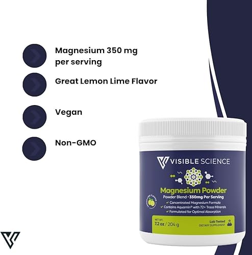Miniatura 7 de Polvo de magnesio Soporte calmante para los músculos, estado de ánimo y sueño, 7.20 oz, 1 frasco
