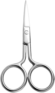 Facial Hair Scissors Small Scissors Nose Hair Scissors Stainless Steel Straight Tip Scissor for Eyebrows Nose Moustache Beard Eyelash