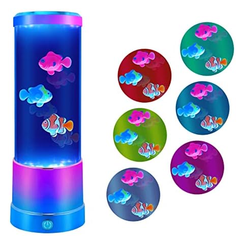 Lava-Lampe, nachtlich, super lebensecht, Schreibtisch-Stimmungsfisch-Aquarium, elektrische Fisch-Lava-Lampe Cover