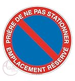 AUA SIGNALETIQUE - Panneau Prière de ne Pas Stationner, Emplacement Réservé - Ø 130 mm, PVC 1.5mm