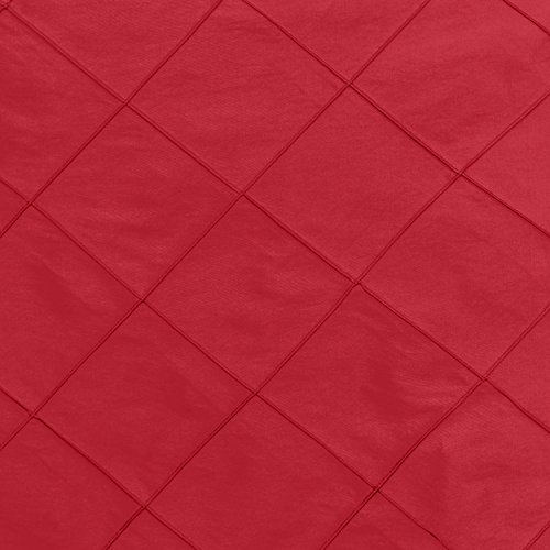 Ultimate Textile Embroidered Pintuck Taffeta 90 x 90-Inch Square Tablecloth Holiday Red