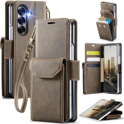 Coque Samsung Galaxy Z Fold 7 Asuwish A23DKPT Marron au Bureau et en Voyage