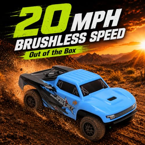 Image of HOBBYPLUS Speck SCT Brushless 1 /24 2WD RC Short Course Truck RTR, 8000KV Brushless Motor, Hobbywing ESC, Oil-Filled Shocks, High-Speed Off Road RC Truck (Brushless Blue)