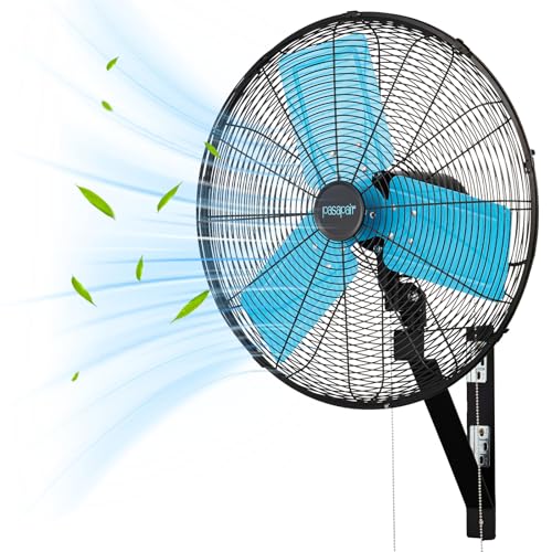 20 Inch Wall Mount Fan Oscillating High-Velocity Fans 5500 CFM, 3 Speed Industrial Wall Fan with...