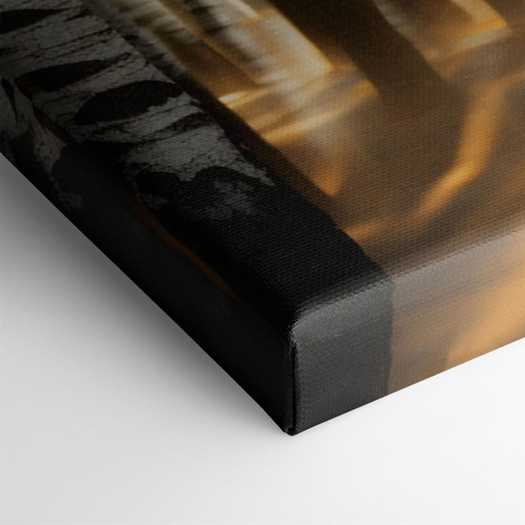 Canvas for Living room. Whispering Birches in Ethereal Glow - A Dreamlike Forest at Sunrise, 27 x 18 inch Canvas Wall Art - Contemporary Masterpieces - Modern Home Decor - 69x46 cm (27x18 inch)