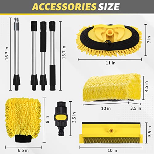 Beetqi 10-In-1 Car Wash Kit With 65" Extendable Handle Car Wash Brush With Long Hanlde Microfiber Car Brush Mop For Truck, Rv, Suv, House Cleaning (Water Hose Connectable) #TOP5