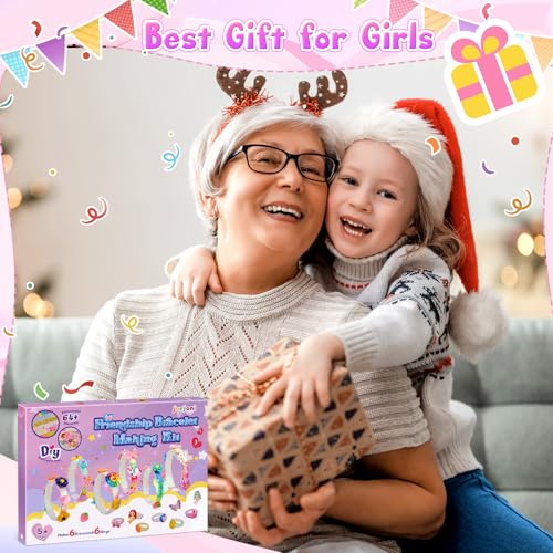 JOEJONI Kit de bricolage pour filles à partir de 5 ans, bracelets à faire soi-même, bracelets pour enfants, cadeaux de Noël pour filles de 5, 6, 7, 8, 9, 10, 11, 12 ans – vue 7