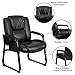 Flash Furniture LeatherSoft Executive Reception Chair with Padded Armrests and Sled Base, Upholstered Side Chair for Living Room or Office, Black