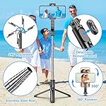SelfieShow Selfie Stick, Extendable Selfie Stick Tripod with Wireless Remote and Tripod Stand, Portable, Lightweight, Compatible with iPhone 15 14 13 12 Pro Xs Max X 8Plus, Samsung Smartphone and More - Image 2