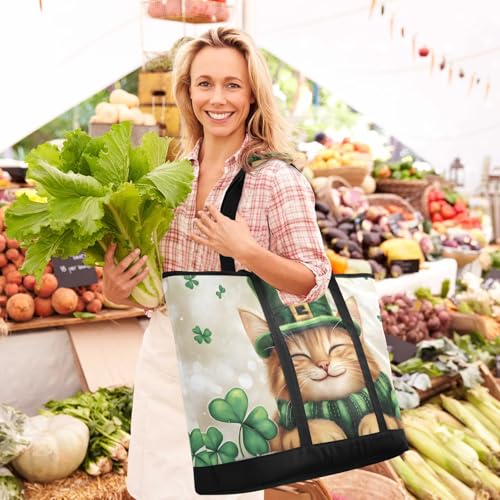 Cat St Large Insulated Tote Bag for Grocery Shopping Reusable Tote Bags for Women Men, Cooler Bag with Zippered Top & Handles for Beach Picnic Travel2