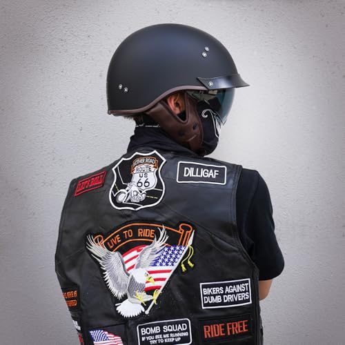 image for VCOROS Half Helmet Motorcycle DOT Approved Open Face Helmet with Sun V