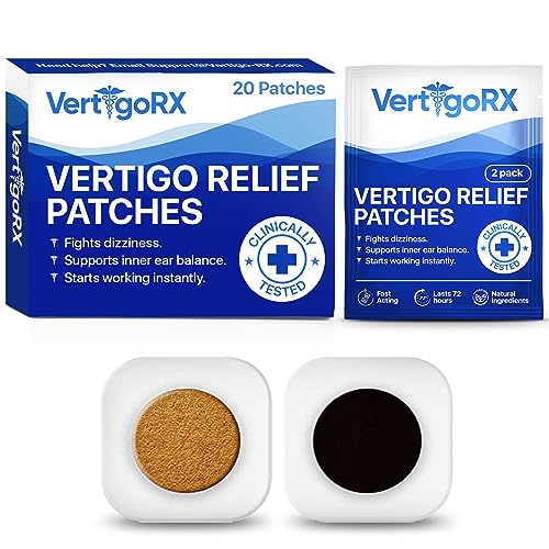 VertigoRX Vertigo Relief Patches | Vertigo Treatment Supporting Dizziness Relief | Vertigo Relief Products for Inner Ear Balance | Cure Vertigo Naturally | Pack of 20